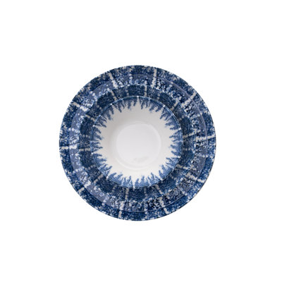Elegant 12-Piece Dinner Set, Blue & White Porcelain | Includes 4 Service Plates (9.8 x 9.8 x 1.0 in), 4 Bowls (5.5 x 5.5 x 1.8 in), 4 Plates (7.5 x 7.5 x 1.0 in) | Dishwasher & Microwave Safe | Perfect for Formal Dining & Everyday Use