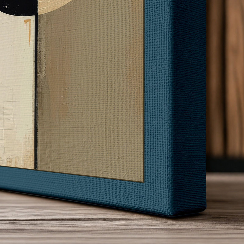 Abstraction Geometric - Wrapped Canvas, 24x16 - 61.0 x 40.6 cm, Teal Border