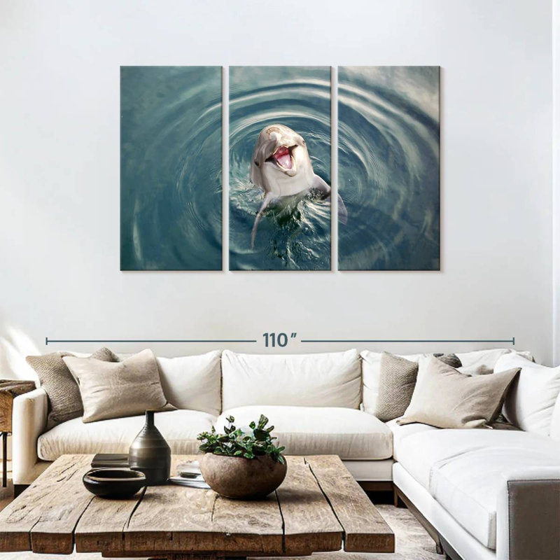 Brampt Excited Dolphin, 48" H x 74" W