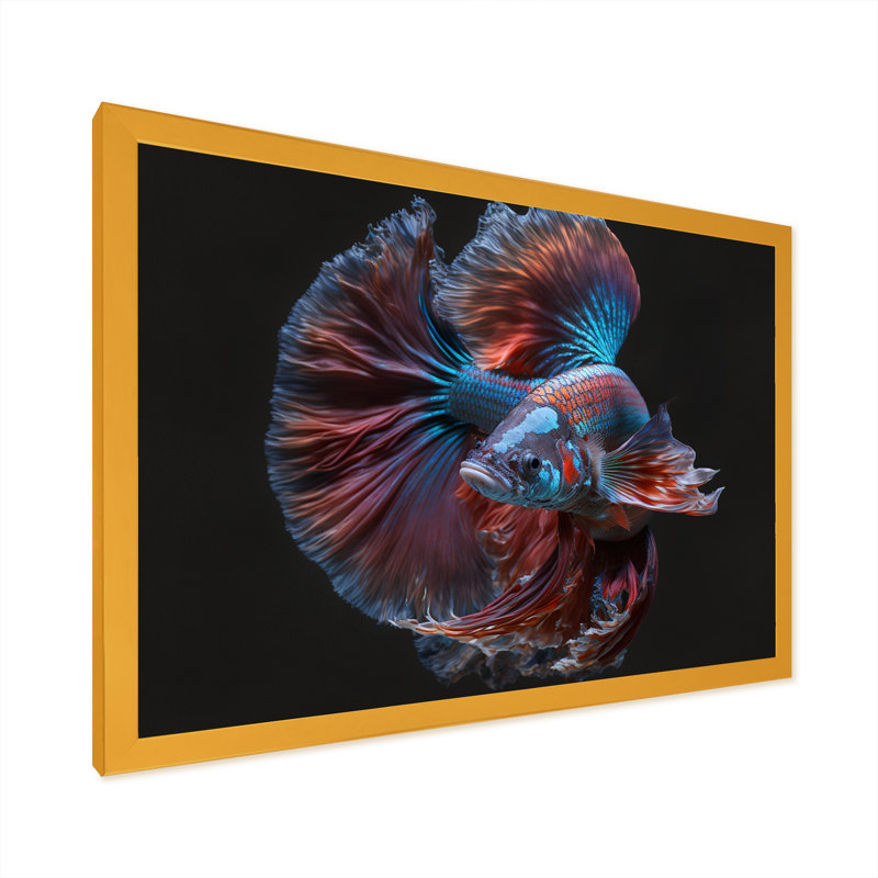 Watett - Magnifique Bettafish dans les tons de bleu et de mauve IV - Imprimé, H 12 po x l 20 po x P 1 po