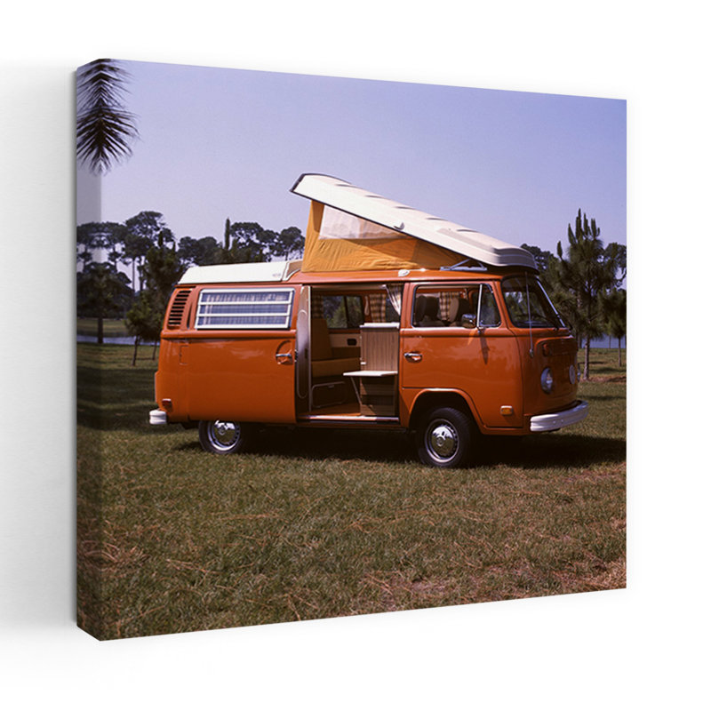 «1970S», autobus de la maison de l'automobile, orange, toit, ouverture, toit, classique, rétro, architecture rétro, art mural