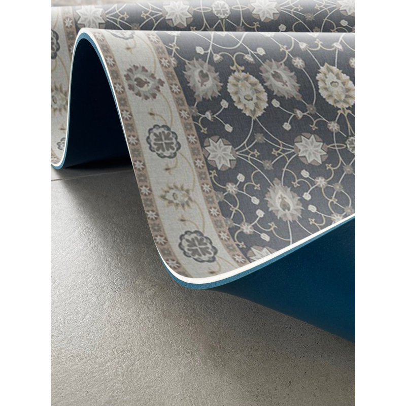 Armenia Gray Cushioned Kitchen Mat, Rectangle  2' x 3'