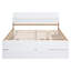 Lit double avec lit gigogne simple et 2 tiroirs pour plus de rangement en chêne blanc brillant. Matériaux solides. Style moderne. Espace. Assemblage facile-242599707