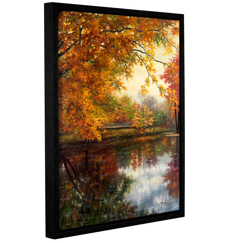«Pond At Giverny», reproduction d'art sur toile, H 8 po x l 10 po x P 2 po, Cadre flottant