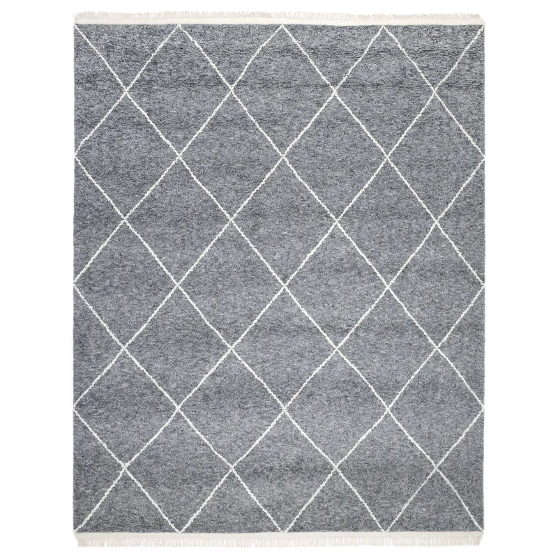 Wallis Handmade Geometric Wool Area Rug, Rectangle 5' x 8'