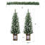 Ensemble de 3 arbres de Noël artificiels avec guirlande de Noël et lumières DEL