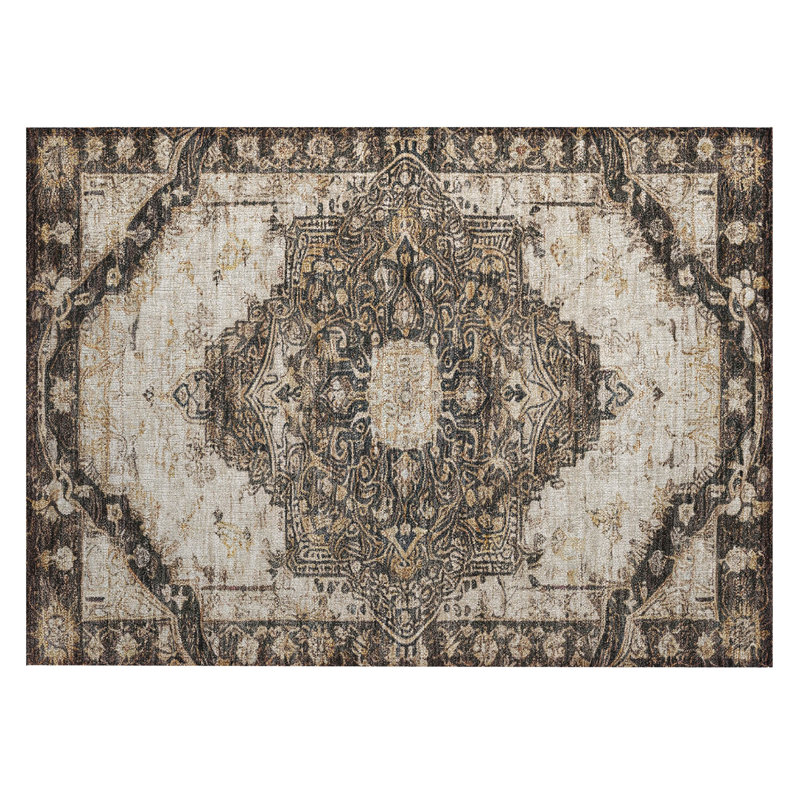 Machine Washable Indoor/Outdoor Chantille ACN2875 Global Rug, 2'6" x 3'10", Brown