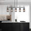 Luminaire suspendu linéaire pour îlot de cuisine à 5 lumières l 45,3 po Baconton avec détails en cristal