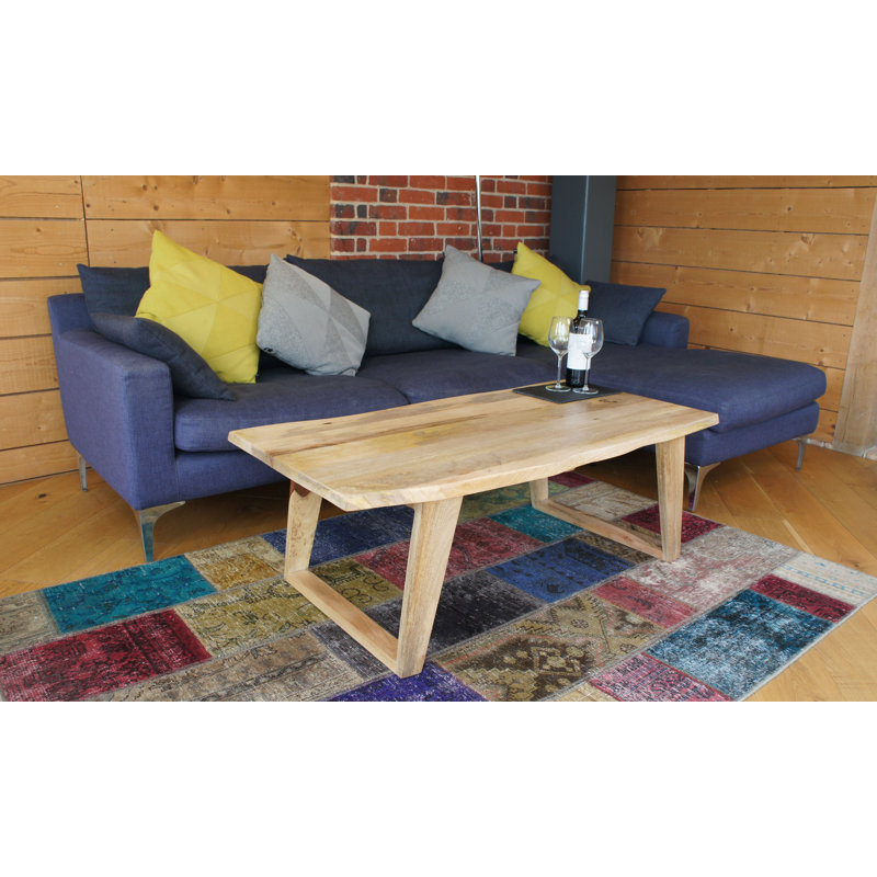Tommen Solid Wood Sled Coffee Table, Light Brown