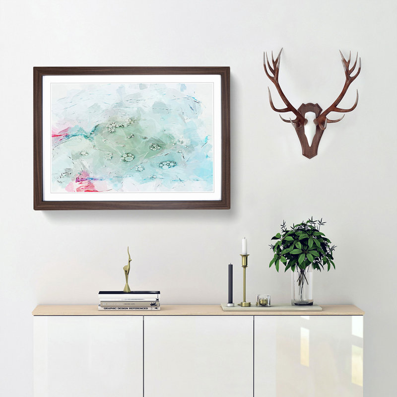 Pleasures in Abstract - Picture Frame Painting Print, 50cm H x 76cm W x 2cm D, Walnut
