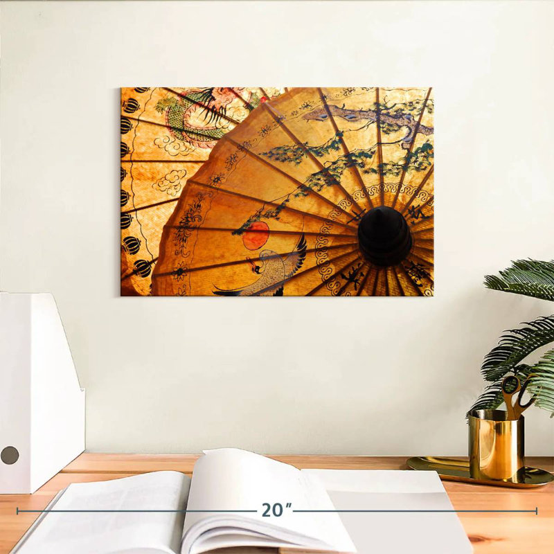Parasol japonais jaune, H 8 po x l 12 po