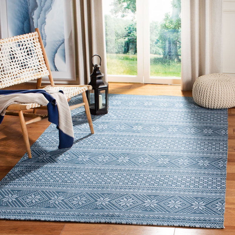 Reuben Hand Loomed Cotton Southwestern Rug, Rectangle 4' x 6'