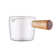 2 Sets Single Serve Glass Cups With Wooden Holder, Creamer Holder, Sauce Holder, Gravy Holder, Condiments