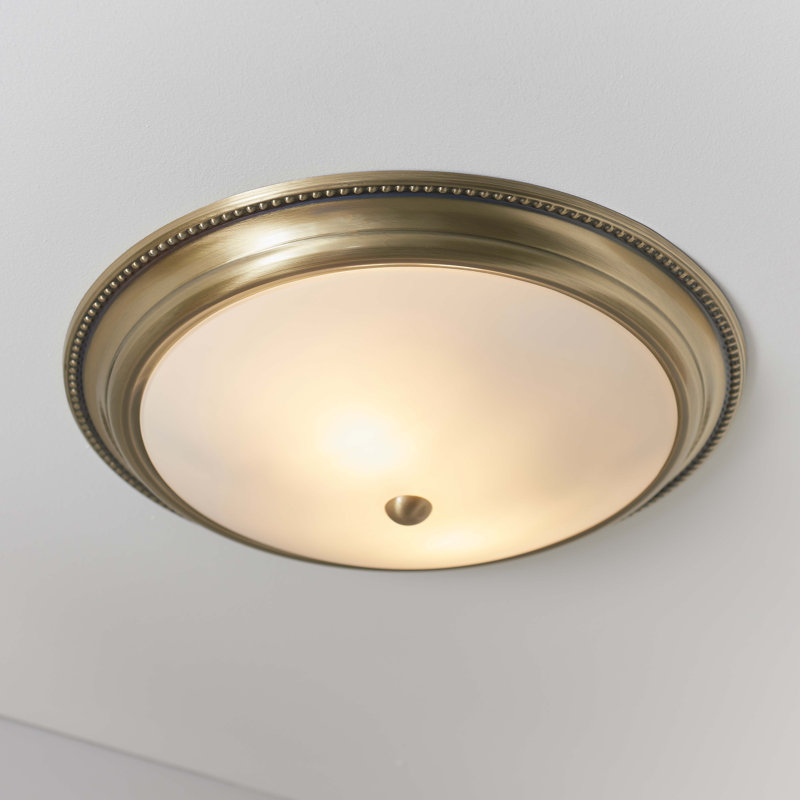 Arkwright Glass Flush Mount, Antique