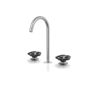 Acquaco Linki Daisy Deck Mount Three-Hole Widespread Bathroom Lavatory Faucet with 6-3/4'' Spout Reach