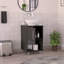 Meuble-lavabo simple 18 po Gouda, une tablette ouverte, une armoire à porte simple - noir