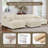 6 - Piece Upholstered White Faux Rabbit Fur Flannel Reversible Modular Sofa Living Room Sectional Couch with Ottoman-627037936