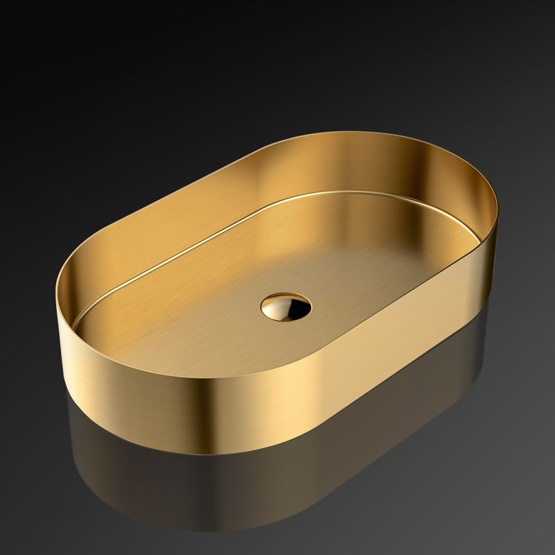 25.5'' L Bathroom Sink, Brushed Gold