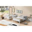 Lit simple superposé au-dessus d'un lit double pour l'espace de la chambre à coucher - Blanc et coffre-fort avec garde-corps inclus-429006559
