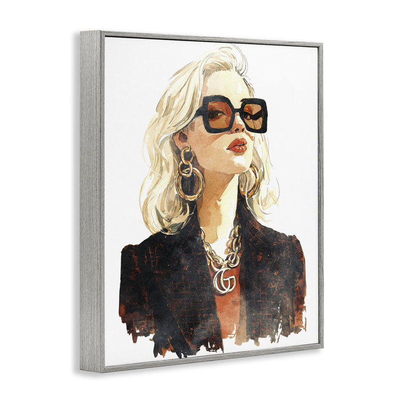 Giclée encadrée luxueuse avec regard doré, design de Svetlana Aleynikova, H 30 po x l 24 po, Giclée de ferme grise encadrée