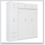 Wall Murphy Bed With Top Cabinet,Shelves  And  Wardrobe, Space Saving Foldable Bed-1470334899