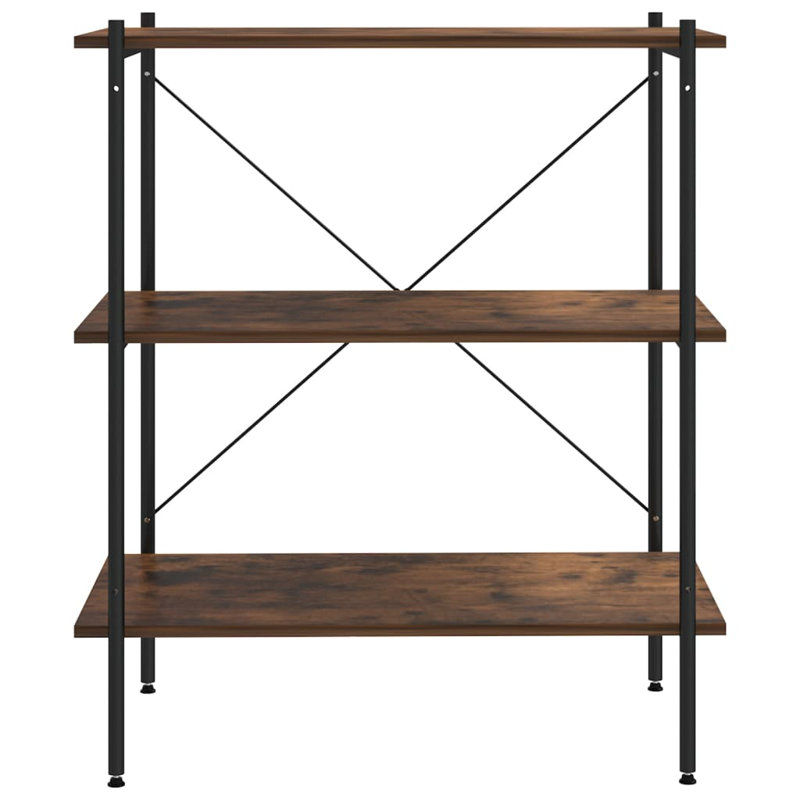 Luxton 80cm W Steel Shelving Unit, Black/Brown