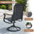 6-Person Round Patio Dining Set With  360° Swivel PVC-Coated Polyester Chairs-810698373