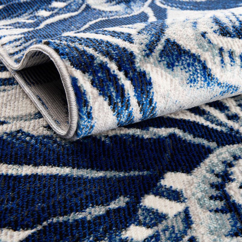 Tapis bleu marine à tissage unique, Tapis de couloir 2 pi x 6 pi