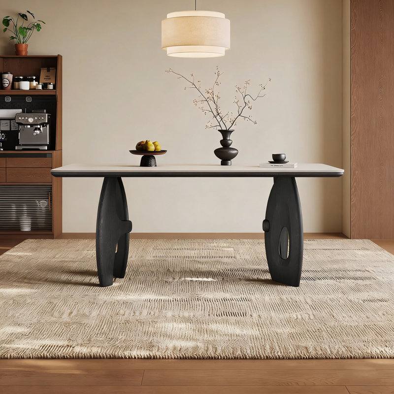 Table rectangulaire en pierre frittée French French, H 29,5 po x L 59,1 po x l 31,5 po
