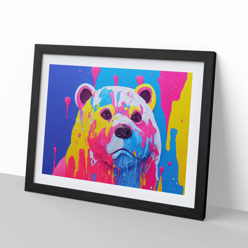 Bear Paint Splash Vol.5 - Framed Print, Black, 34cm H x 46cm W x 2cm D