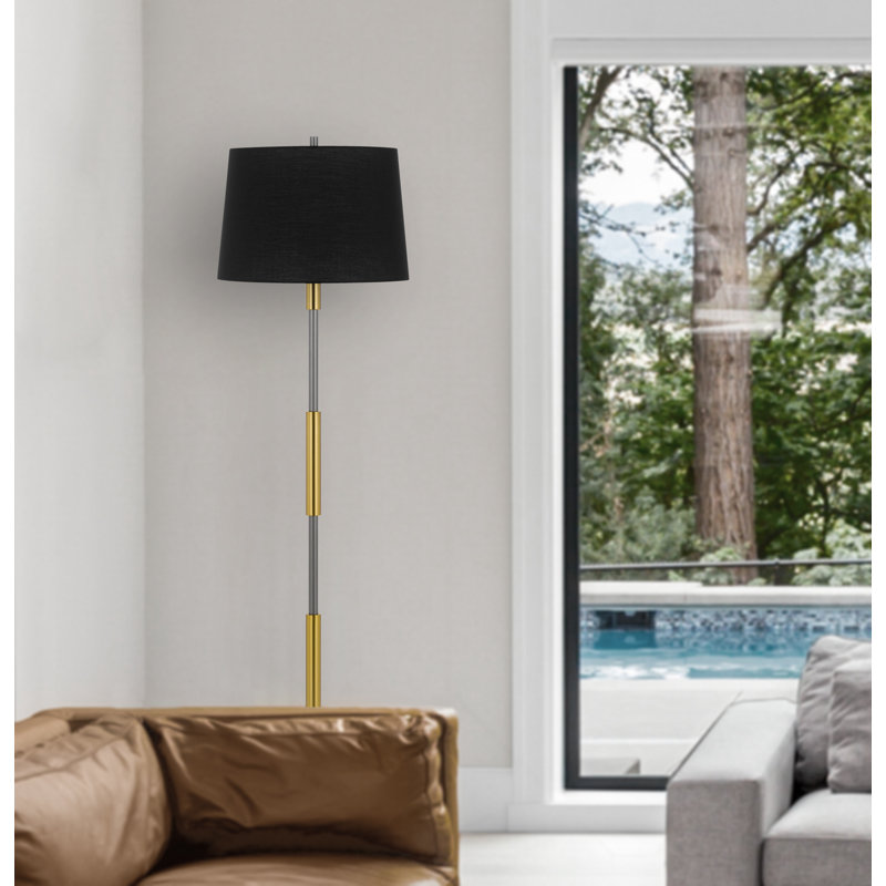 Lampe sur pied traditionnelle 60 po Tamarius, Doré, Noir, noir, noir, noir
