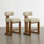 Tabouret de comptoir rembourré en bois massif-751692523