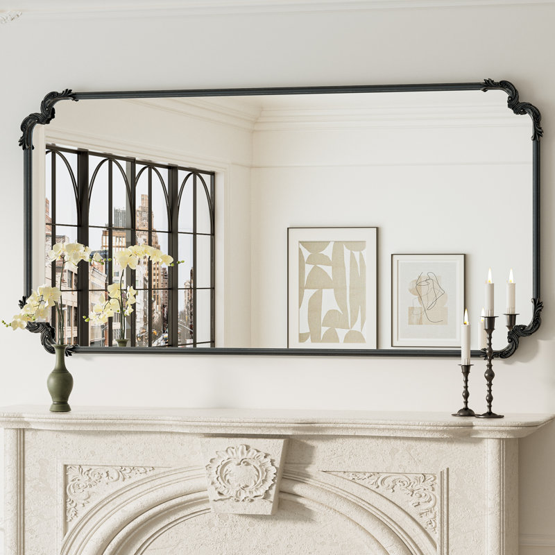 Miroir d'appoint Genan, 60 po x 30 po, Noir antique