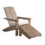 Repose-pieds d'extérieur en teck Saratoga avec coussin Sunbrella®