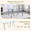 Table de salle à manger rectangulaire en verre trempé avec base en acier inoxydable, plateau transparent, de 4 à 8 places, pour une cuisine ou une salle à manger moderne-1584257920