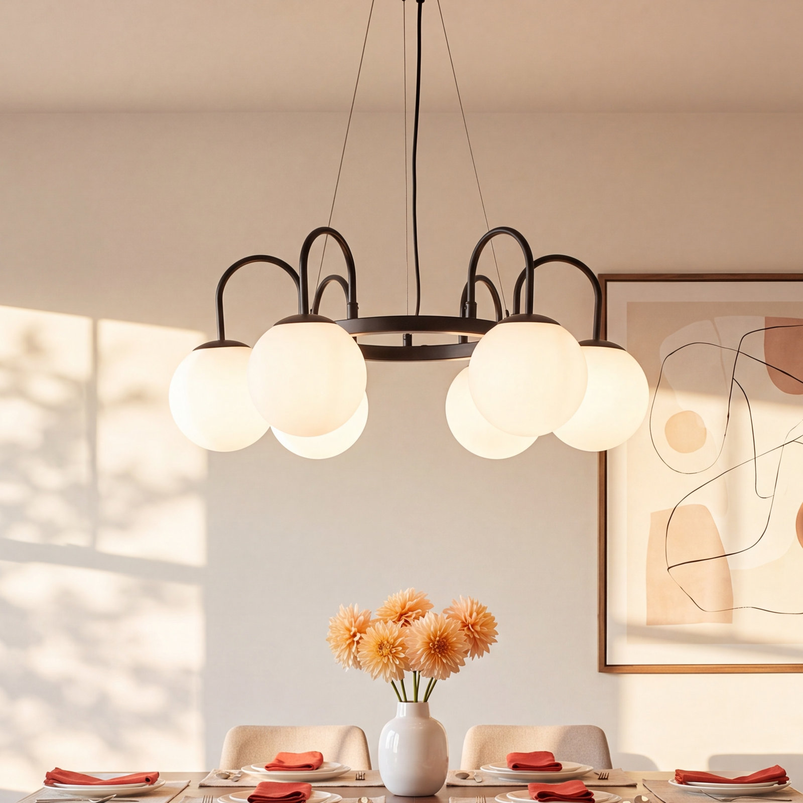 Royelle 6-Light Chandelier, Black
