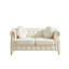 Canapé Chesterfield 60,5 pouces en velours avec deux coussins ronds
