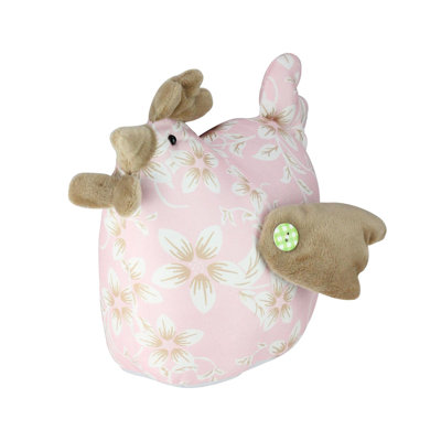 8" Pink and Brown Floral Easter Country Hen Spring Figure