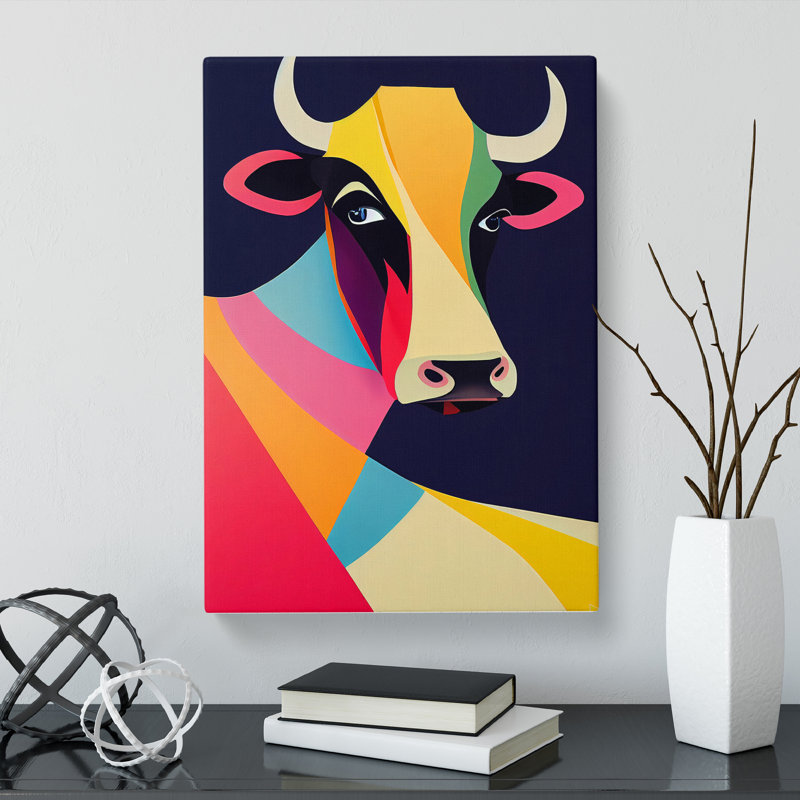 Cow In Abstract - Wrapped Canvas Print, Wrapped Canvas, 50cm H x 35cm W x 3cm D
