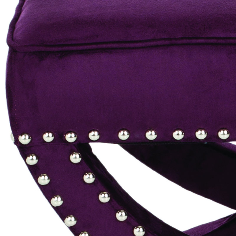 Repose-pieds standard carré de 21,3 po Miamisburg, Velours prune