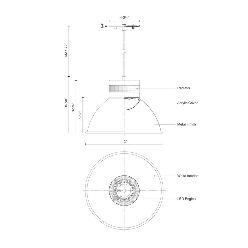 Herman 1 - Light LED Pendant, 81.13" H x 12" W x 12" D