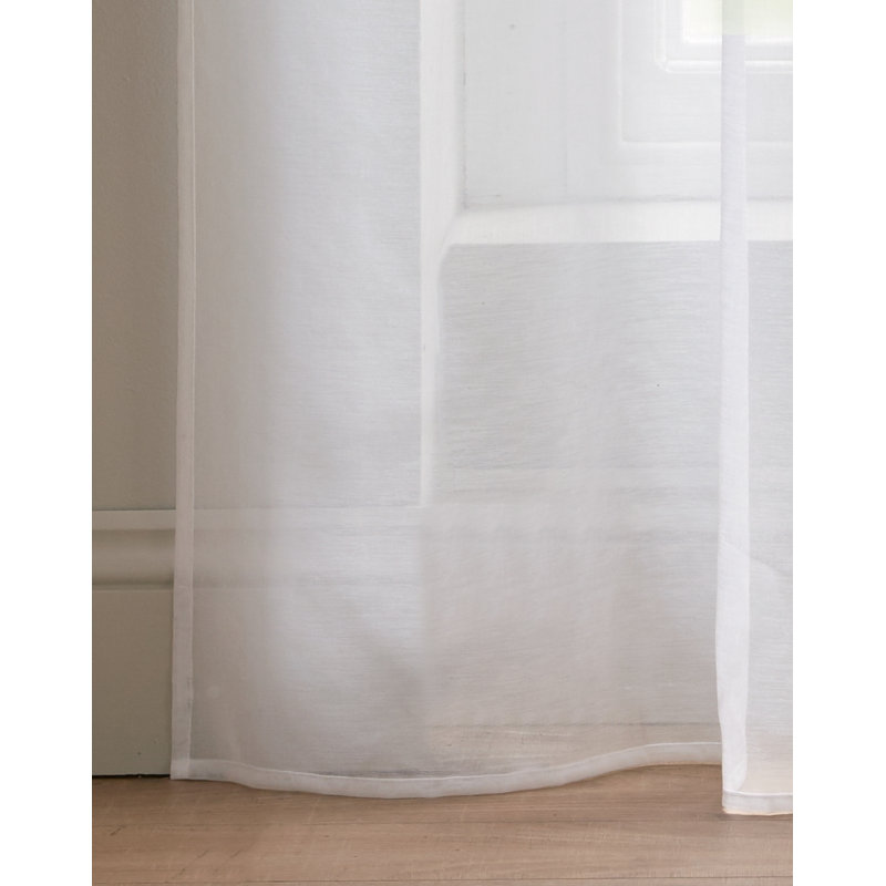 Aoibhne Tiara Tab Top Sheer Curtain Panel, 144 W x 228 D cm, White