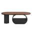 Table basse ovale, table basse en métal avec tiroir de rangement de 47,24 po-708248333