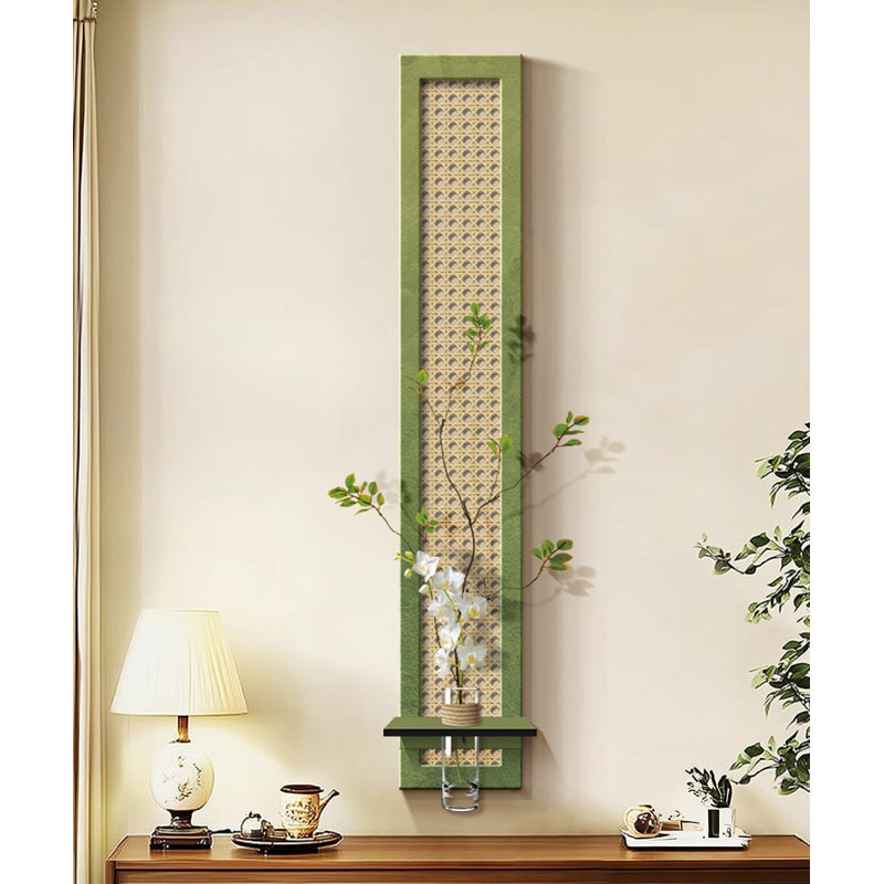 Green Rectangle Sandstone Wall art, 47.24" H x 9.84" W x 1.97" D, Green