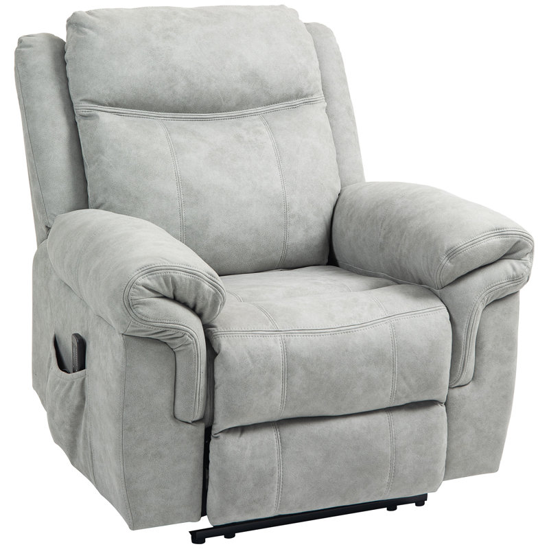 Fauteuil inclinable manuel avec 8 vibrations de massage, poches latérales , Gris clair