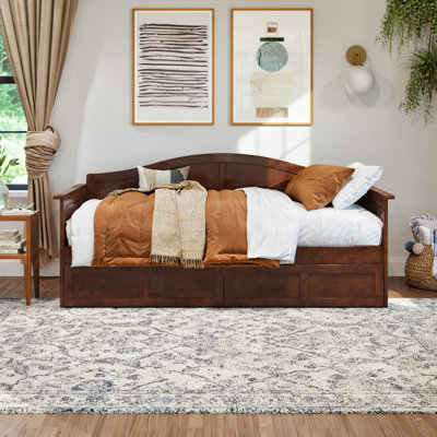 Anakaren Solid Wood Twin Daybed with Storage Drawers