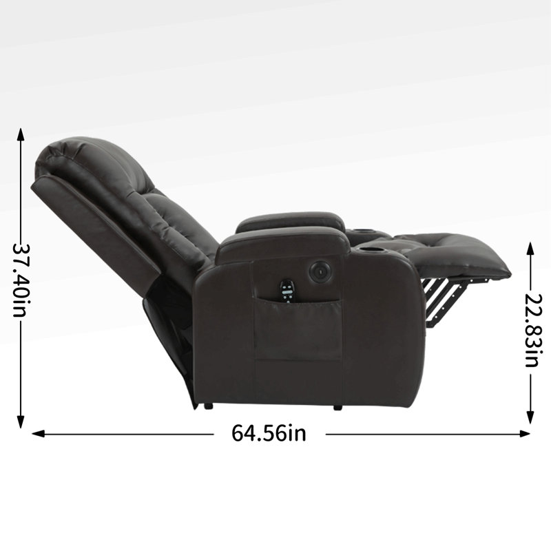 Infinite Position Up To 350 Lbs Power Lift Recliner Chair For Elderly, Heavy Duty Motion Mechanism With 8-Point Vibration Massage And Lumbar Heating, Usb Charging Port, Cup Holders
