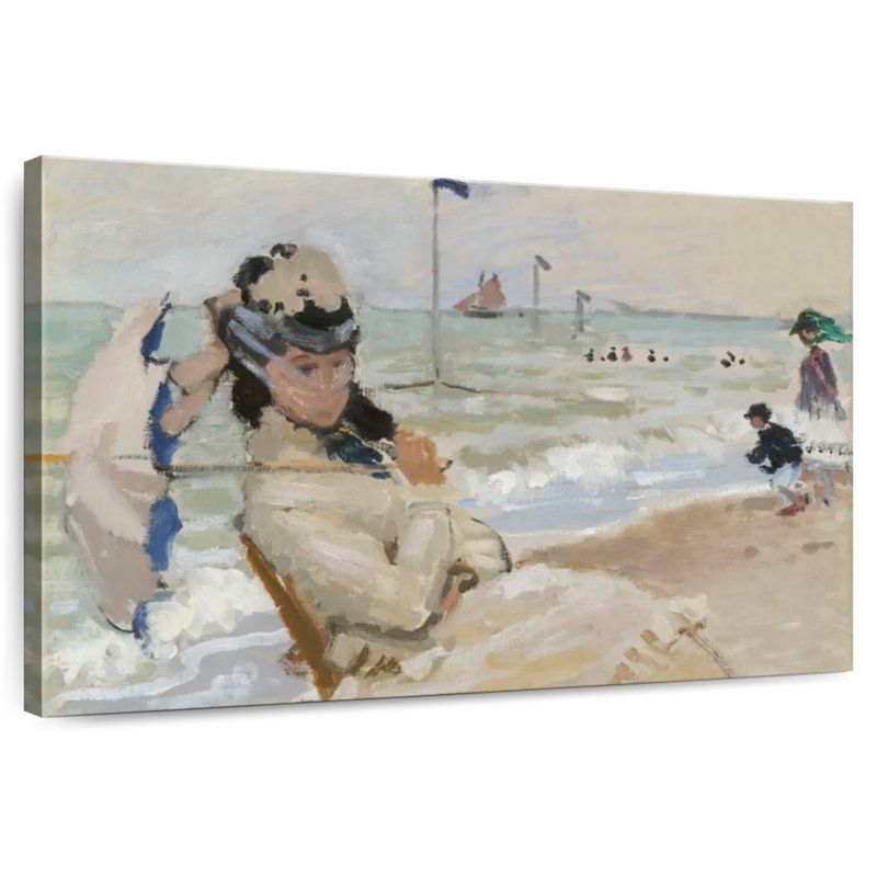 Leisha Camille sur la plage à Trouville 1870, H 16 po x l 24 po