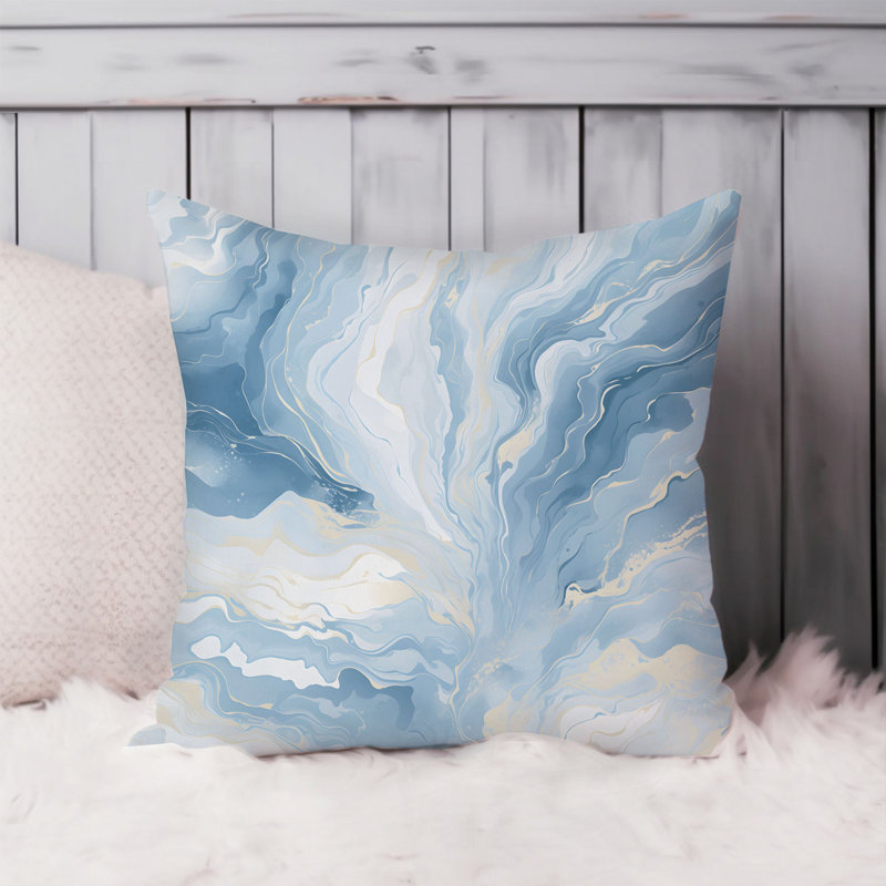 Abstract Blue Crystal Marble Geode III Modern, 20"H x 20"W
