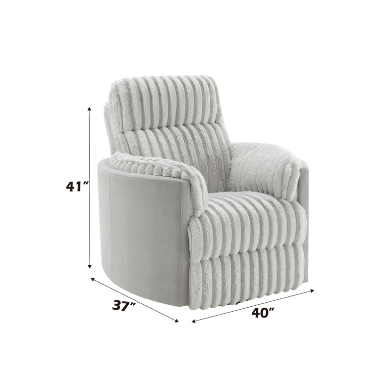 Fauteuil inclinable et oscillant en velours côtelé gris Emee